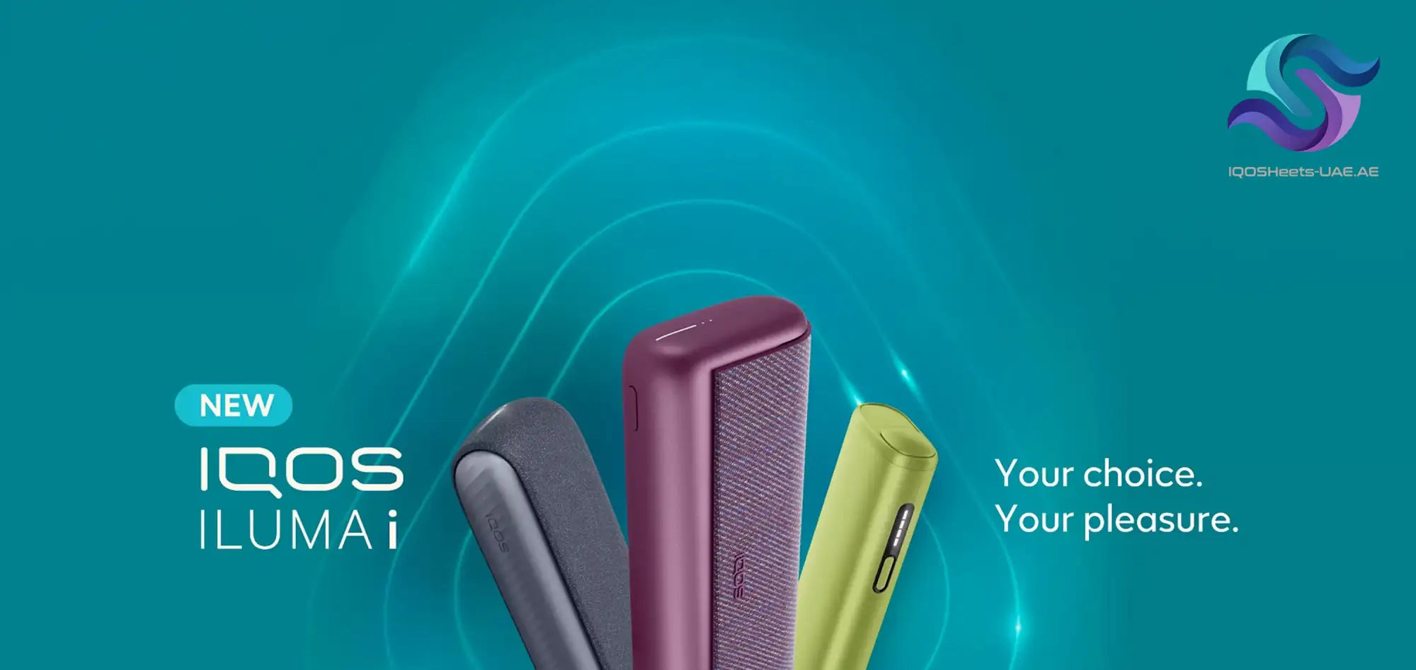 The iqos iluma i is a sleek, rectangular electronic cigarette with a matte finish in vibrant purple, gray, and yellow hues.