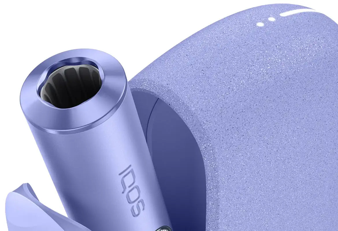 Lavender-colored inos earbuds with a matte finish and sleek cylindrical design